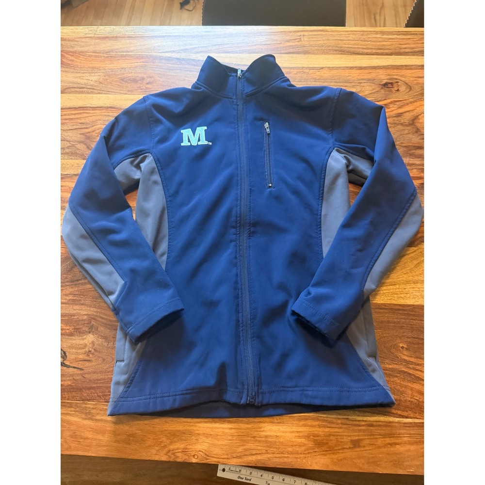 University of Maine Black Bears Softshell Jacket Navy Blue Grey Womens Small - Picture 8 of 9